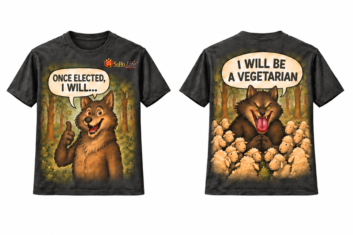 Once Elected T-shirt — approved front and back presentation master, Version 19